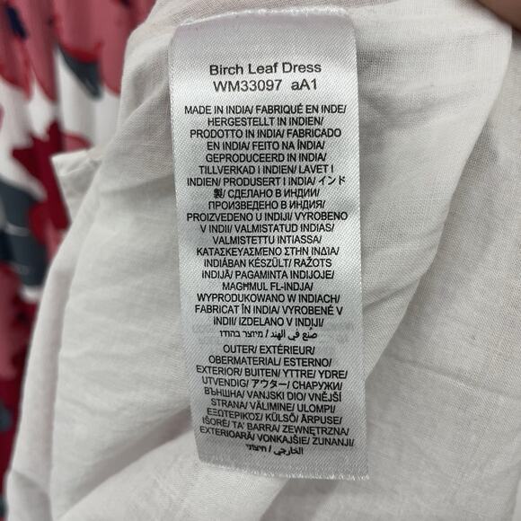 Seasalt Cornwall Size 6 Birch Leaf Midaxi Tea Dress Organic Cotton Red Floral - Picture 7 of 9